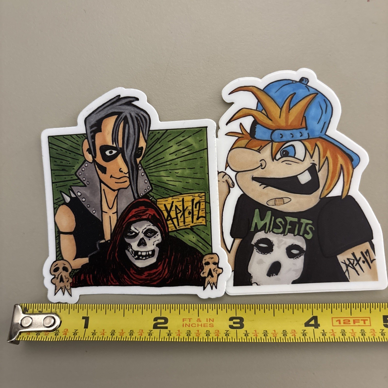 Misfits Fan Art Cosplay Sketch (2 Stickers Dishwasher Safe) Punk Rock Music