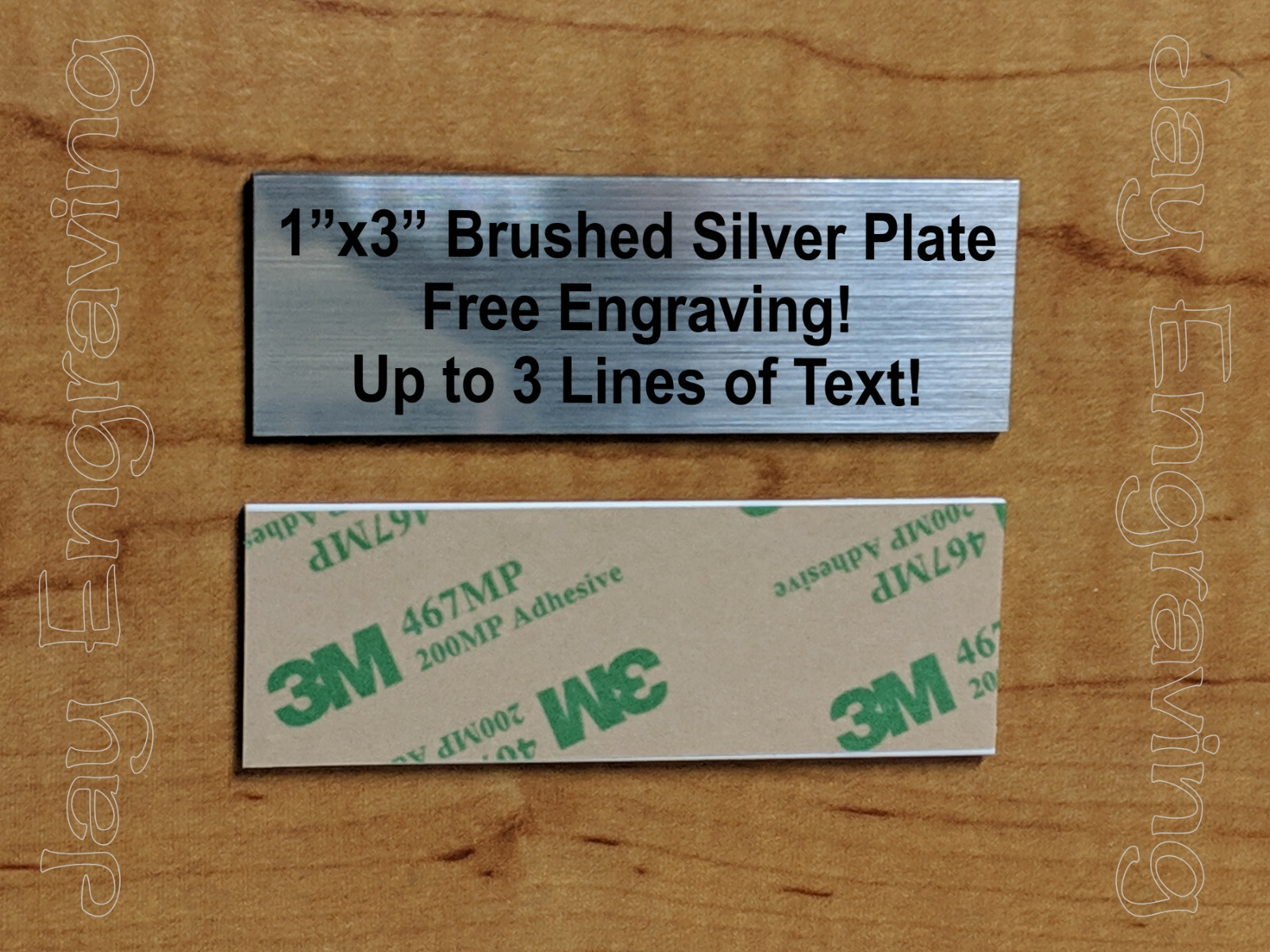 Custom Engraved 1″x3″ Brushed Silver Tone Plaque / Sign Plate Nameplate Label