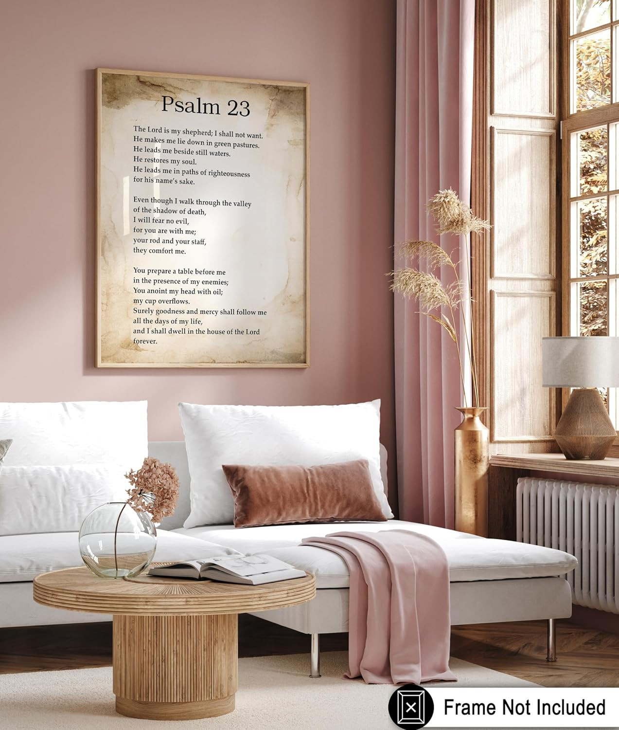 Psalm 23 Print – Bible Verse Poster – Scripture Art – Inspiring Gift for Men, Wo