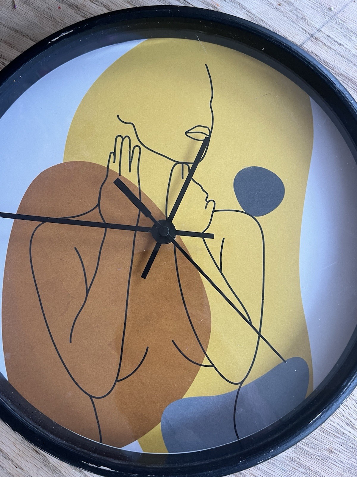 Woman Body Line Art Drawing Clock Works Great Some Marks On Frame See Pictures