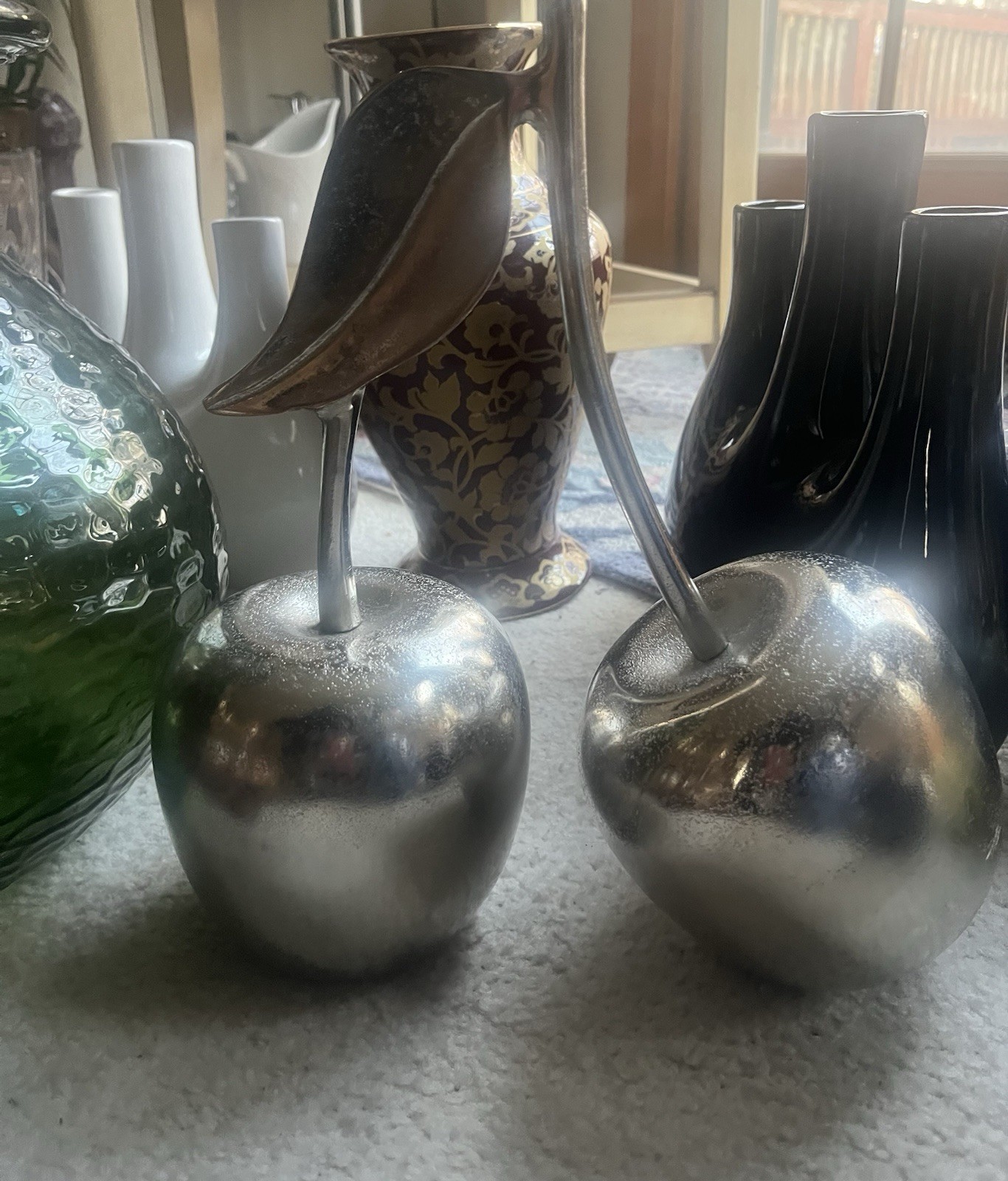 Real Metal Double Cherry Accent Decor. HIGH QUALITY