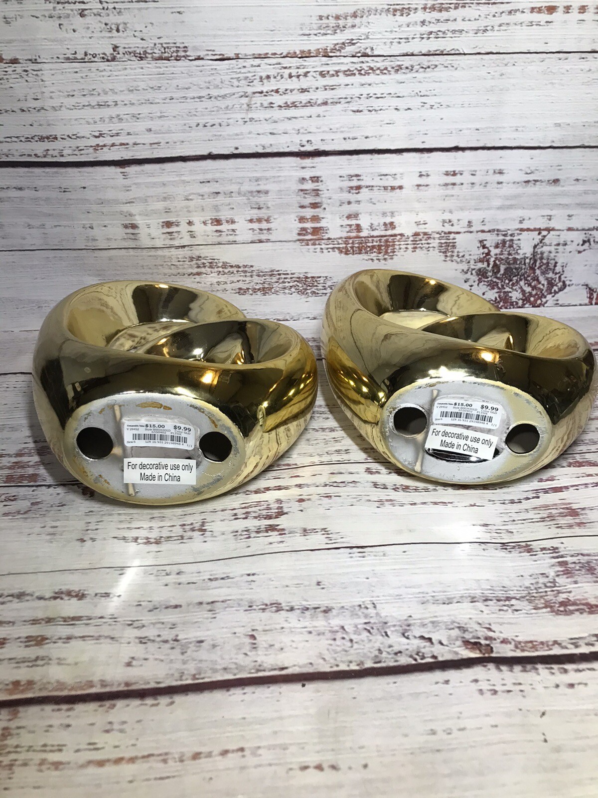 Gold Metallic Table Shelf Mantle Decor Metallic Finish WEAR see Pictures