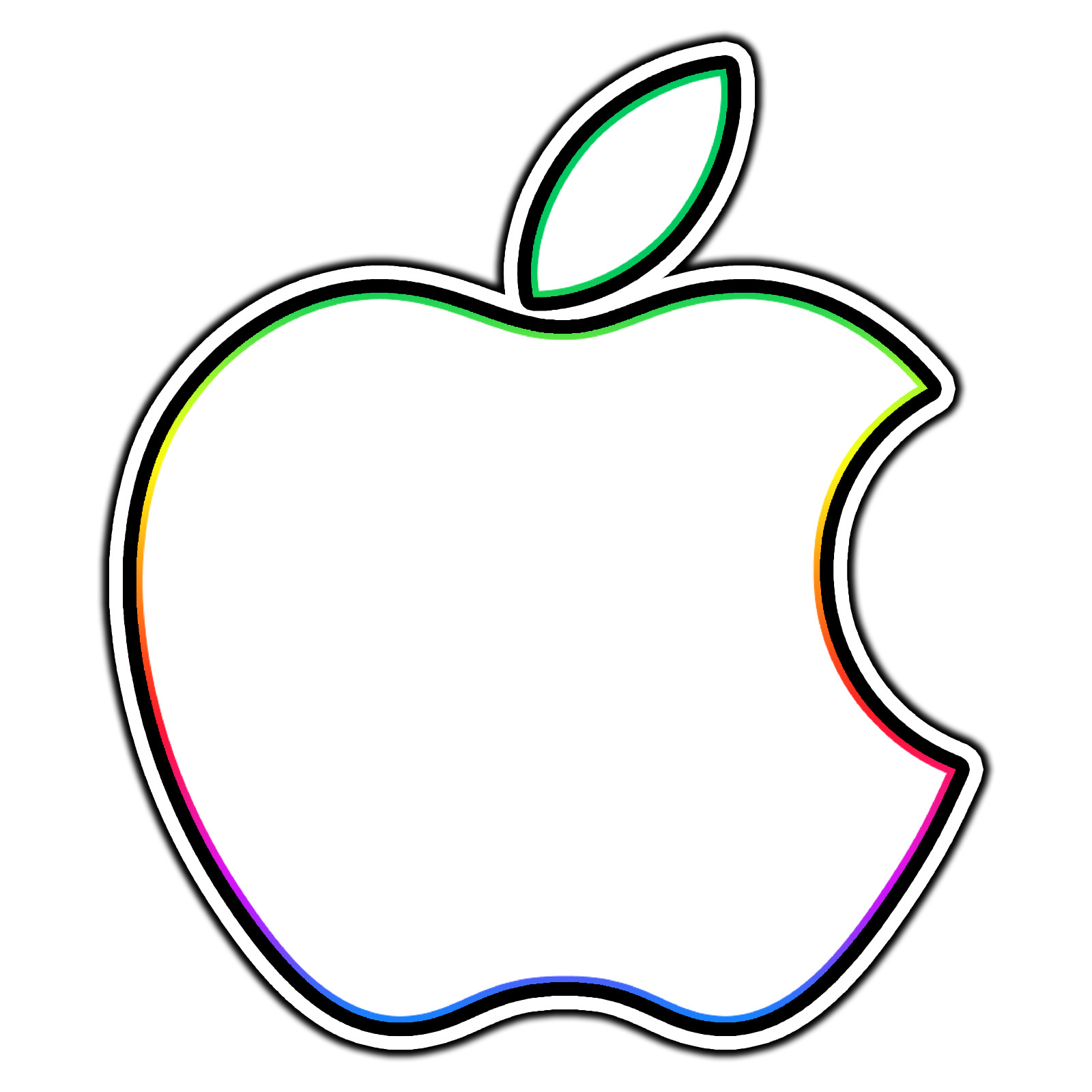 Apple Rainbow Outline Logo #4 Sticker Waterproof Vinyl Decal Die-Cut Laptop Car
