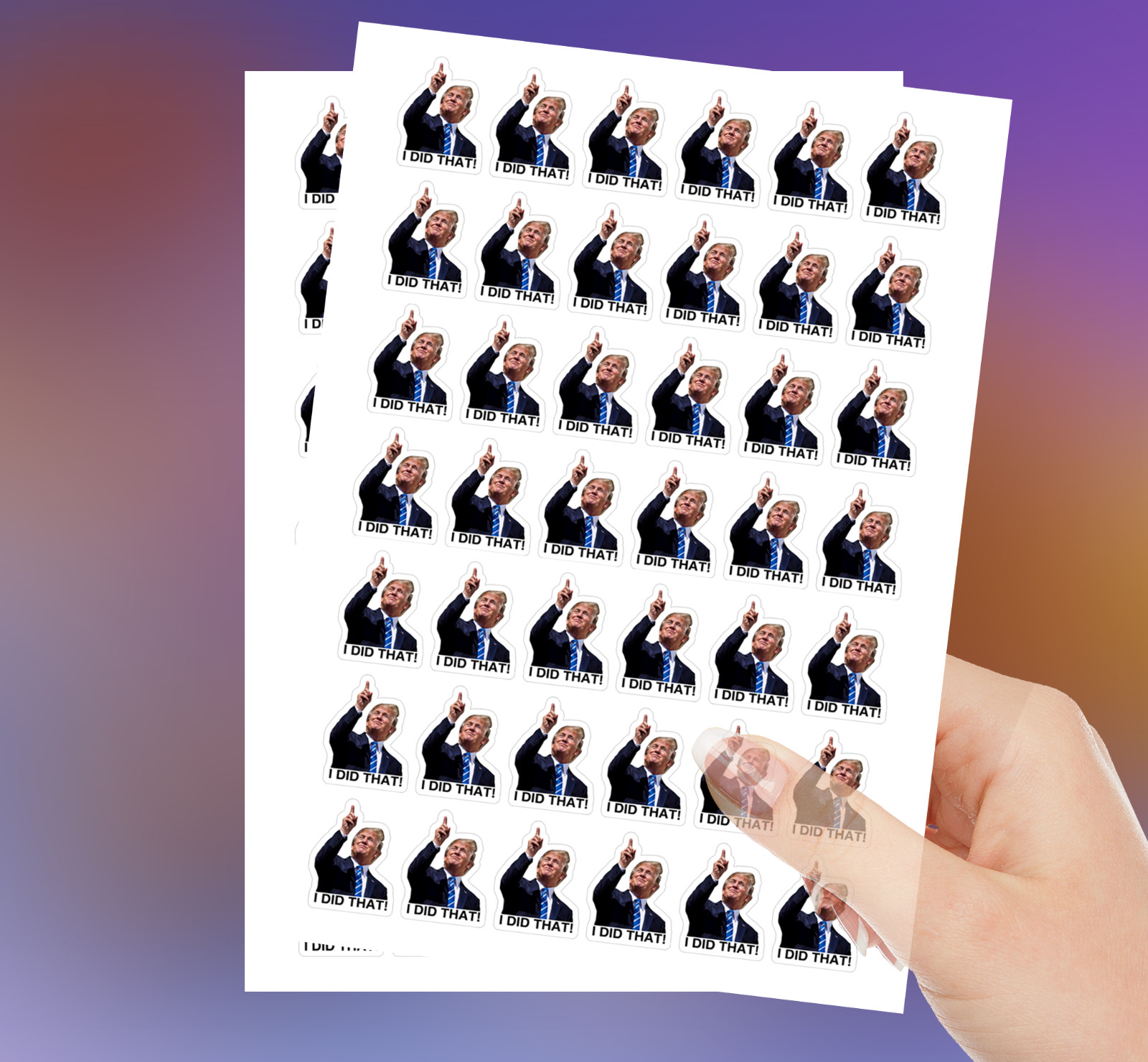 100 PCs “I did that” Trump Sticker Pack – Trump Meme – Trump Decals – 1 x 1.2″