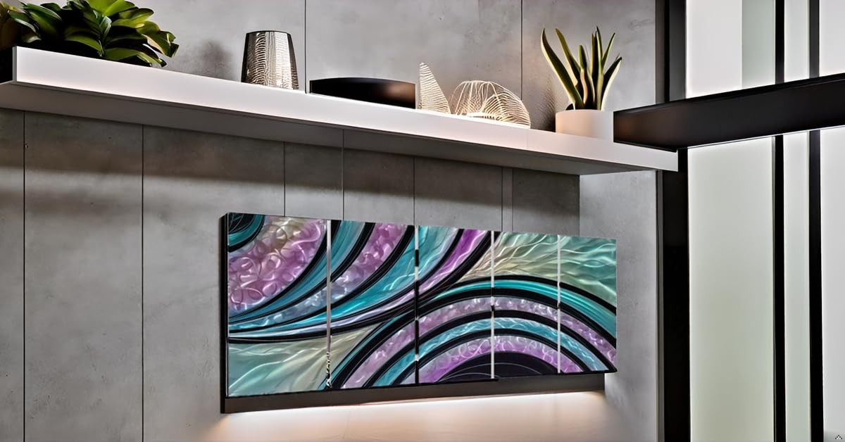 Colorful Aluminum 3D Abstract Wall Sculpture – Set of 5 Pieces