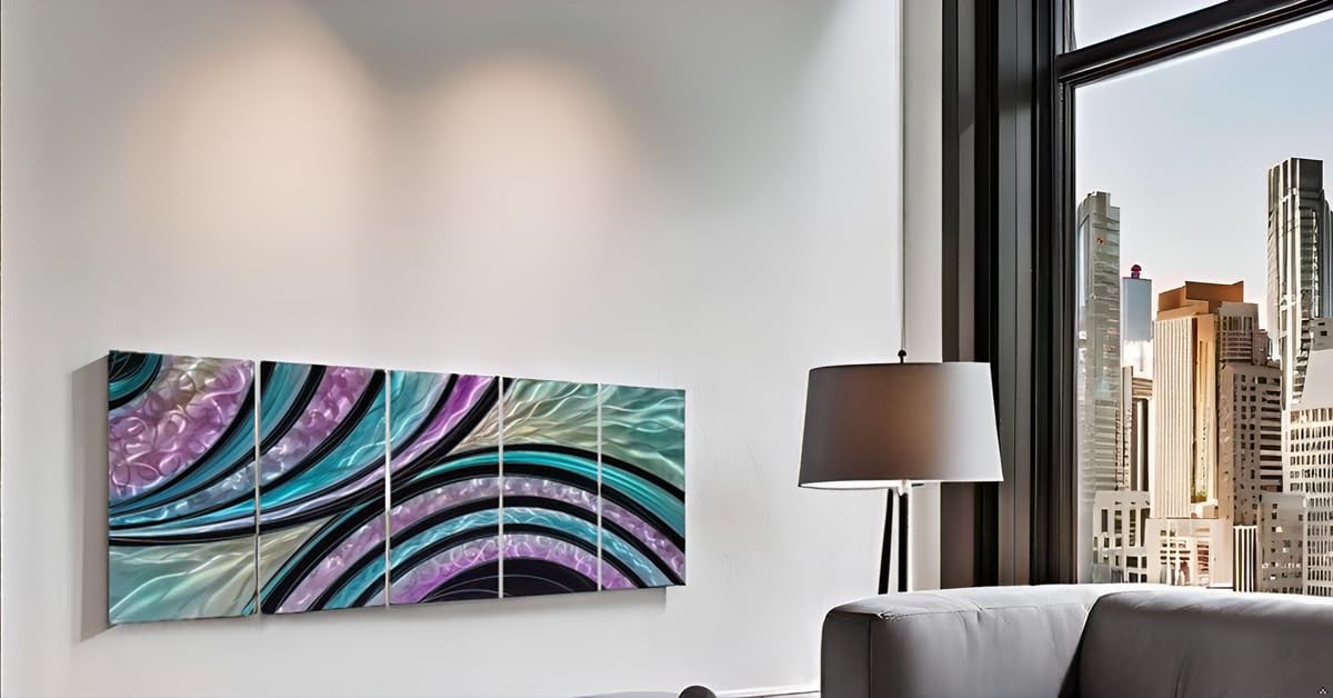 Colorful Aluminum 3D Abstract Wall Sculpture – Set of 5 Pieces