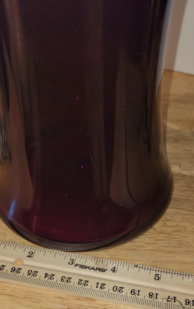 Solid Deep Purple Color Glass Bouquet Vase Home Decoration 8″ Tall Unbranded