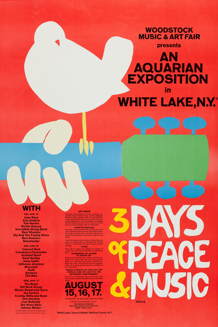 Woodstock Folk Rock Festival 3 Days of Peace Art Wall Room Poster – POSTER 20×30