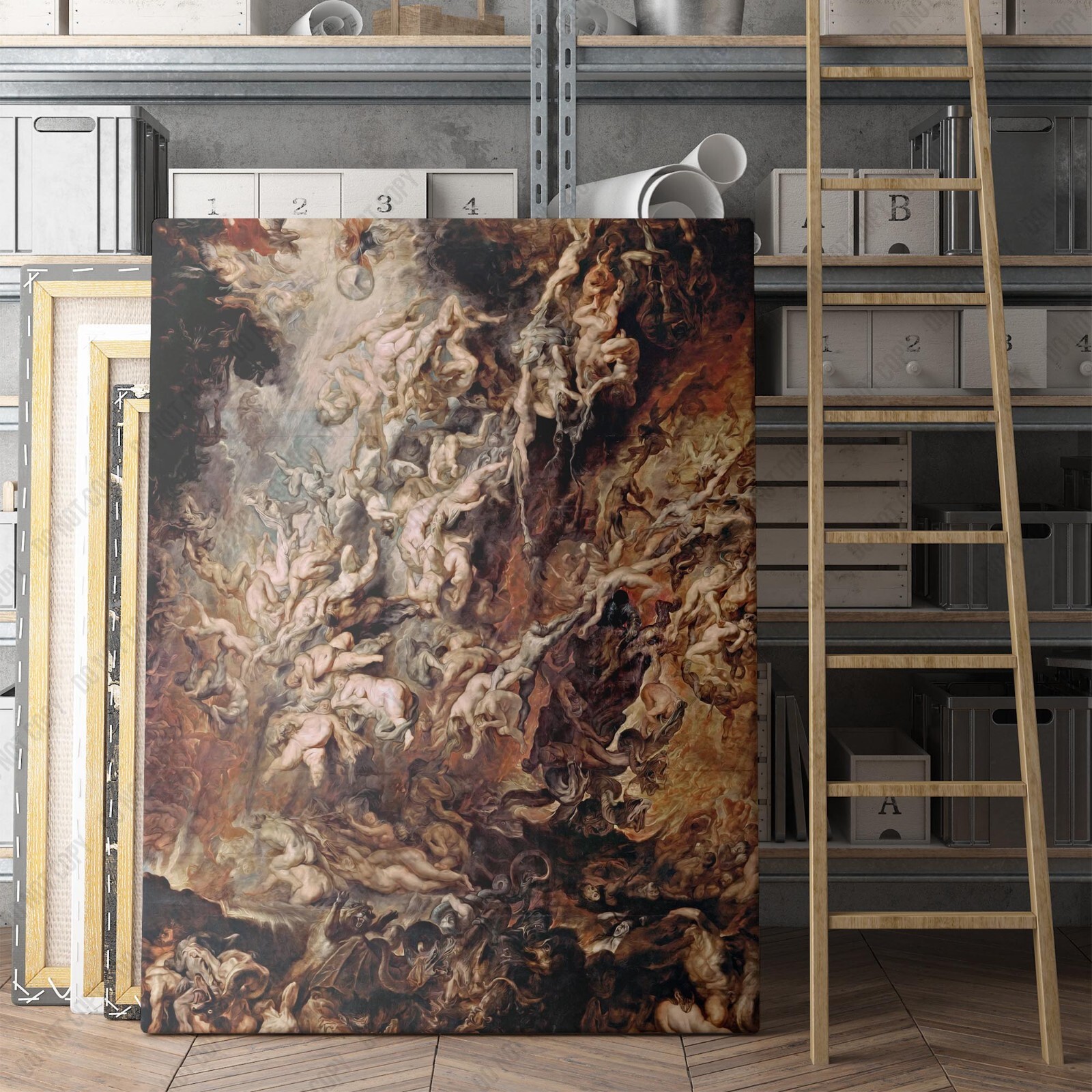 War In Heaven – Fall Of The Damned Reubens Christian Jesus Canvas Wall Art Print