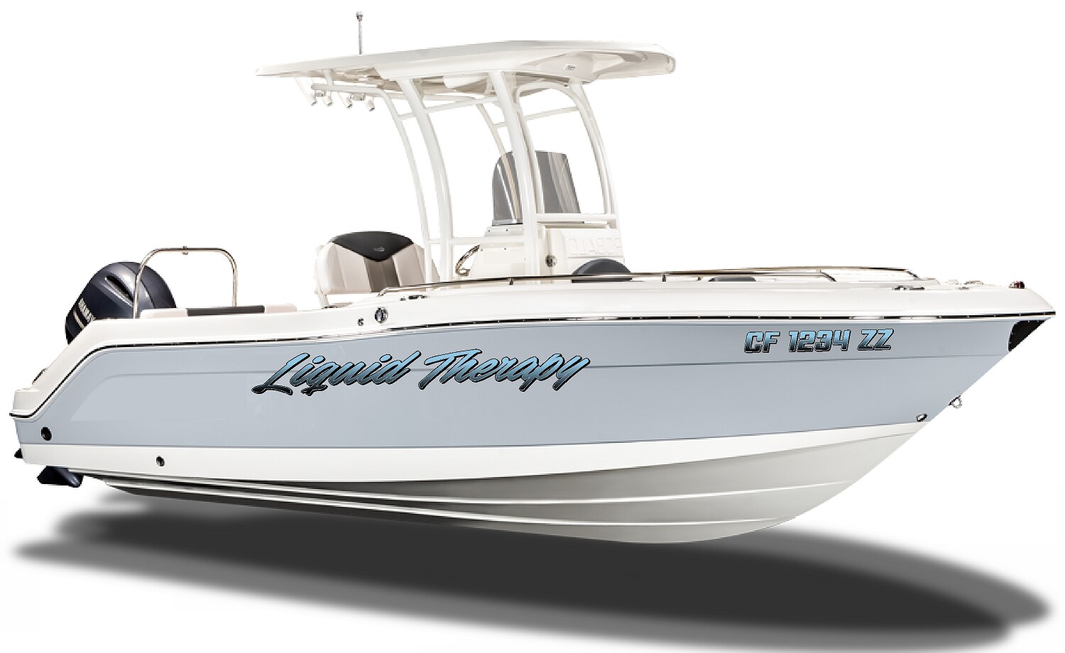 Boat Name Decal 4×24″ / Custom Hull Graphic / Premium Marine Vinyl Lettering GRB
