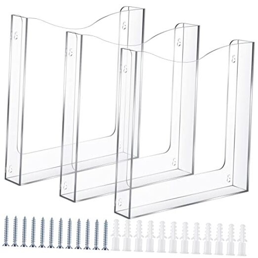 Wall Mount File Holder Acrylic File Holder Vertical Wall Organizer Clear