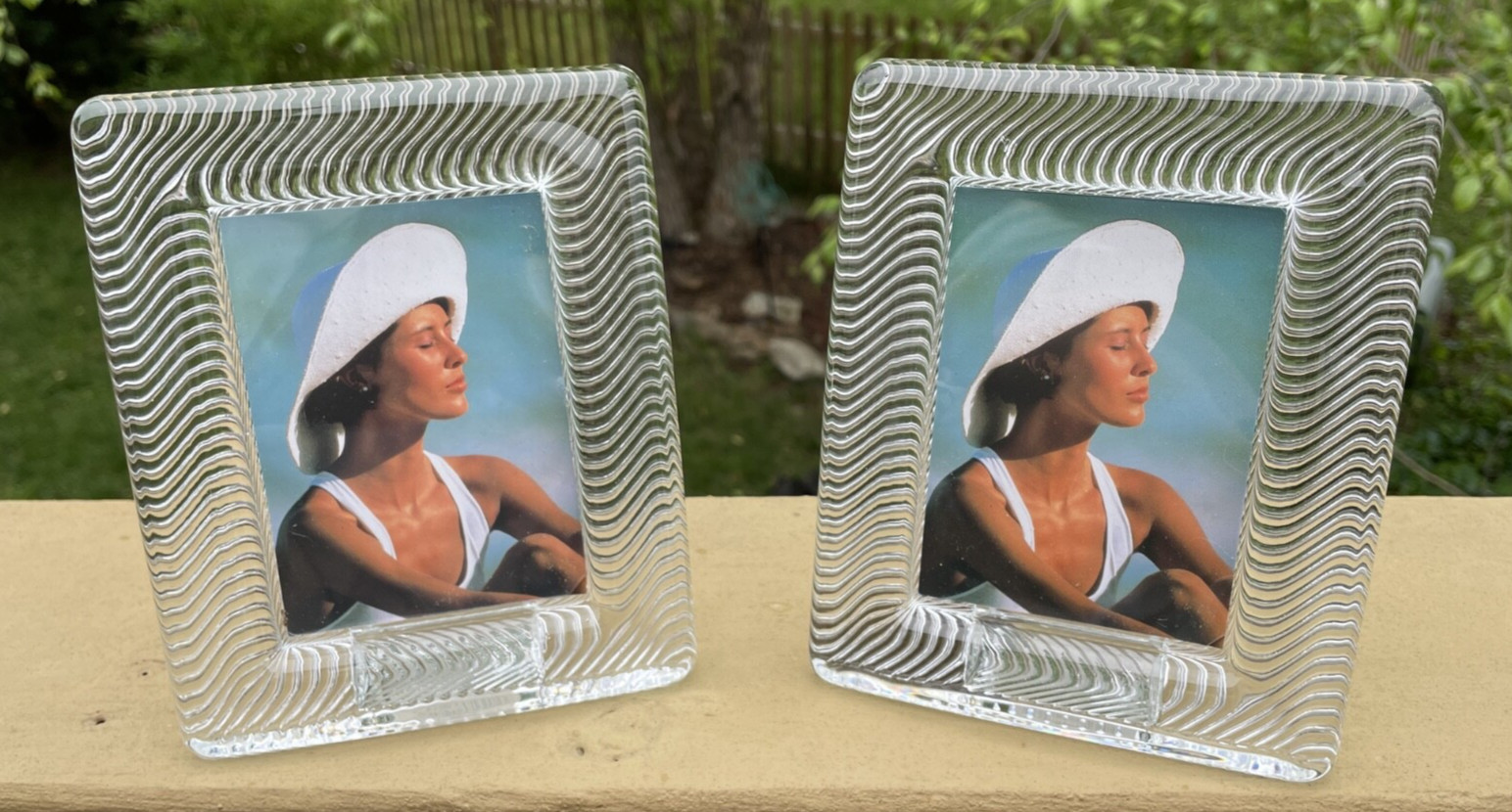 Pair of Mikasa Photo Frames 5×4″ Polished Wavy Glass (4×2-3/4″ Inner) *See Note