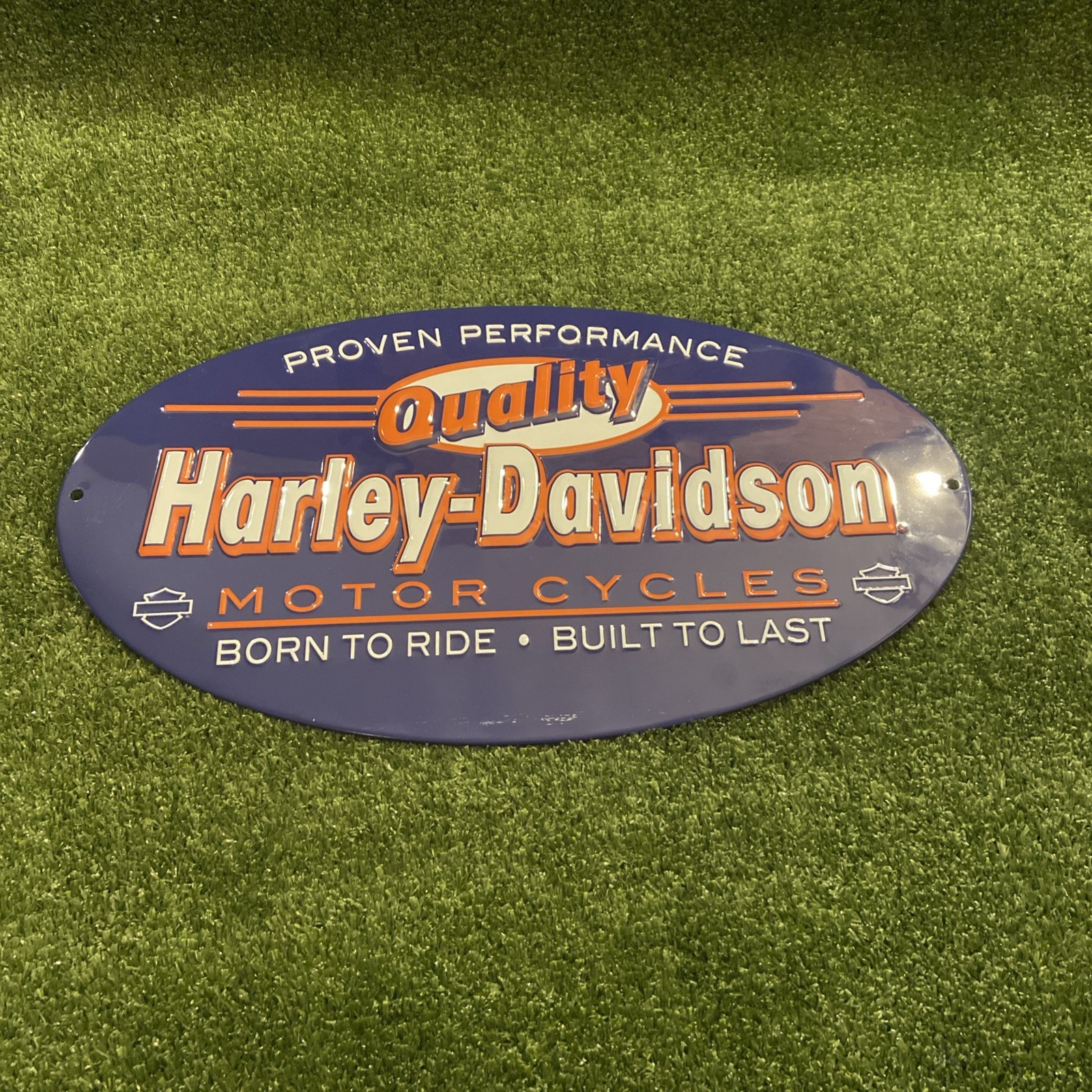 Vintage-Style Harley-Davidson Oval Metal Sign Motorcycle Biker Collectible
