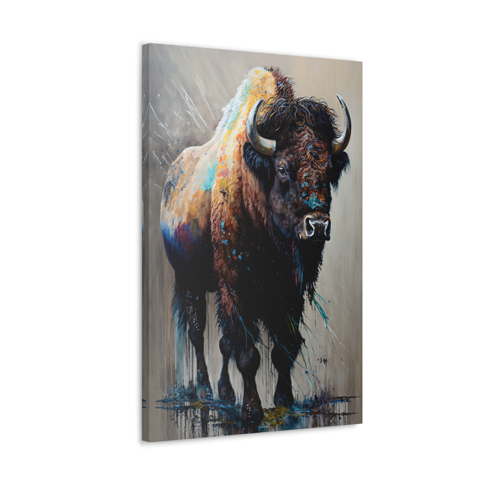 American Buffalo Canvas Wall Art, Painting Print, Home Decor – 5 Sizes