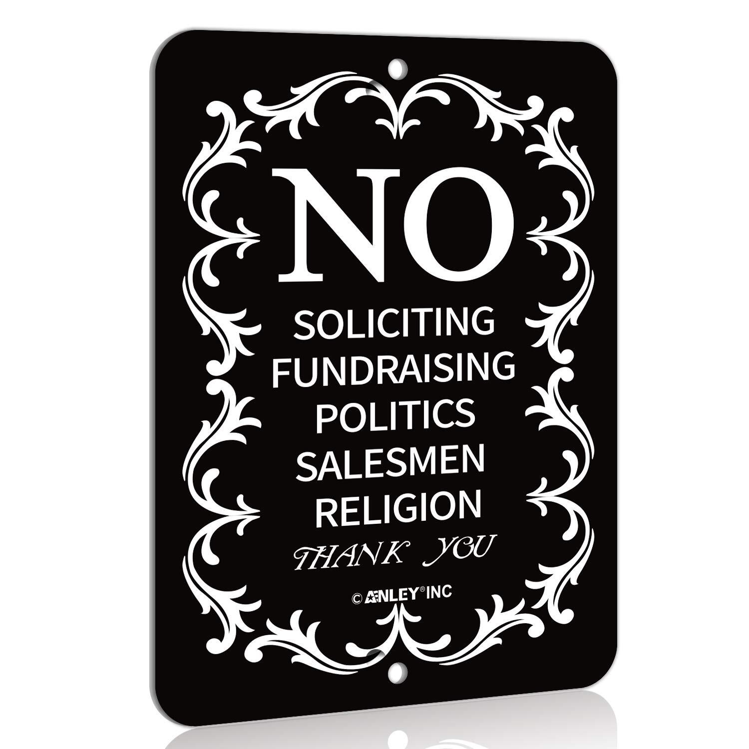 Anley No Soliciting Sign for Home and Busines – Do Not Ring The Bell 6″ x 4.5″