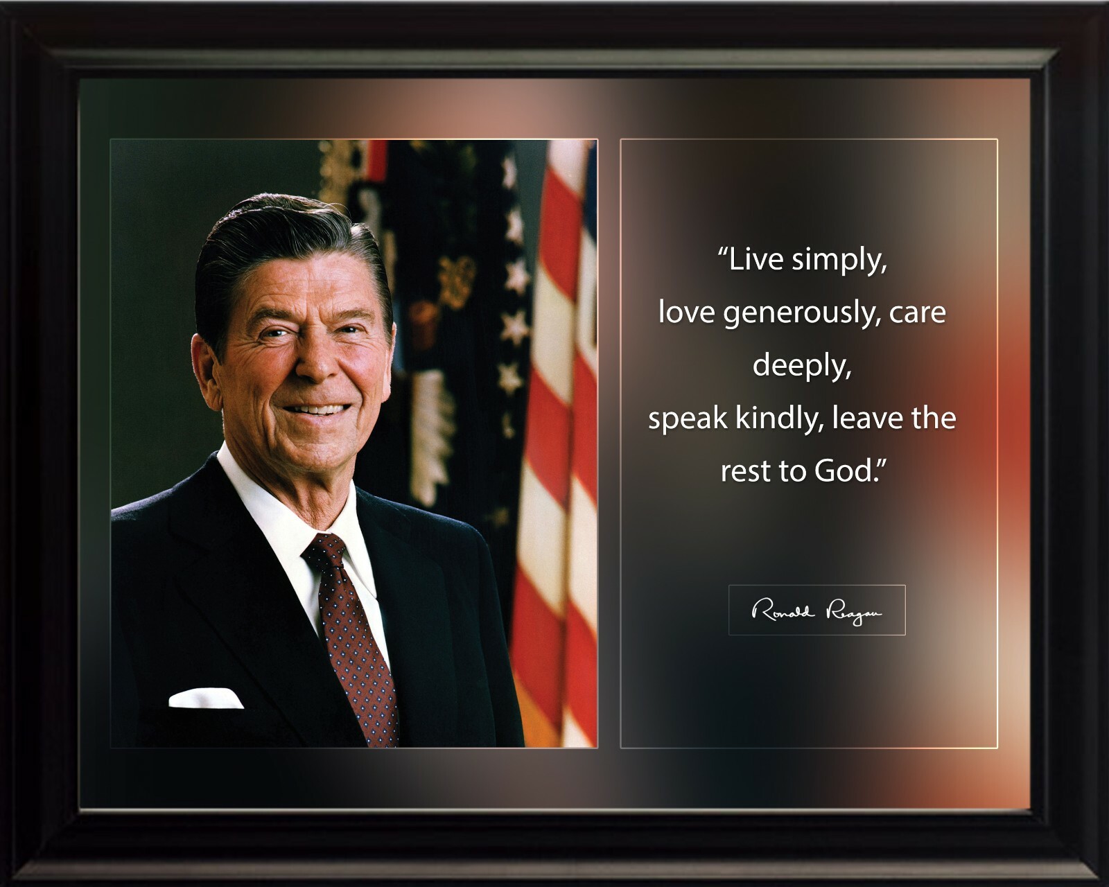 Ronald Reagan Live Simply Poster Print Picture or Framed Wall Art