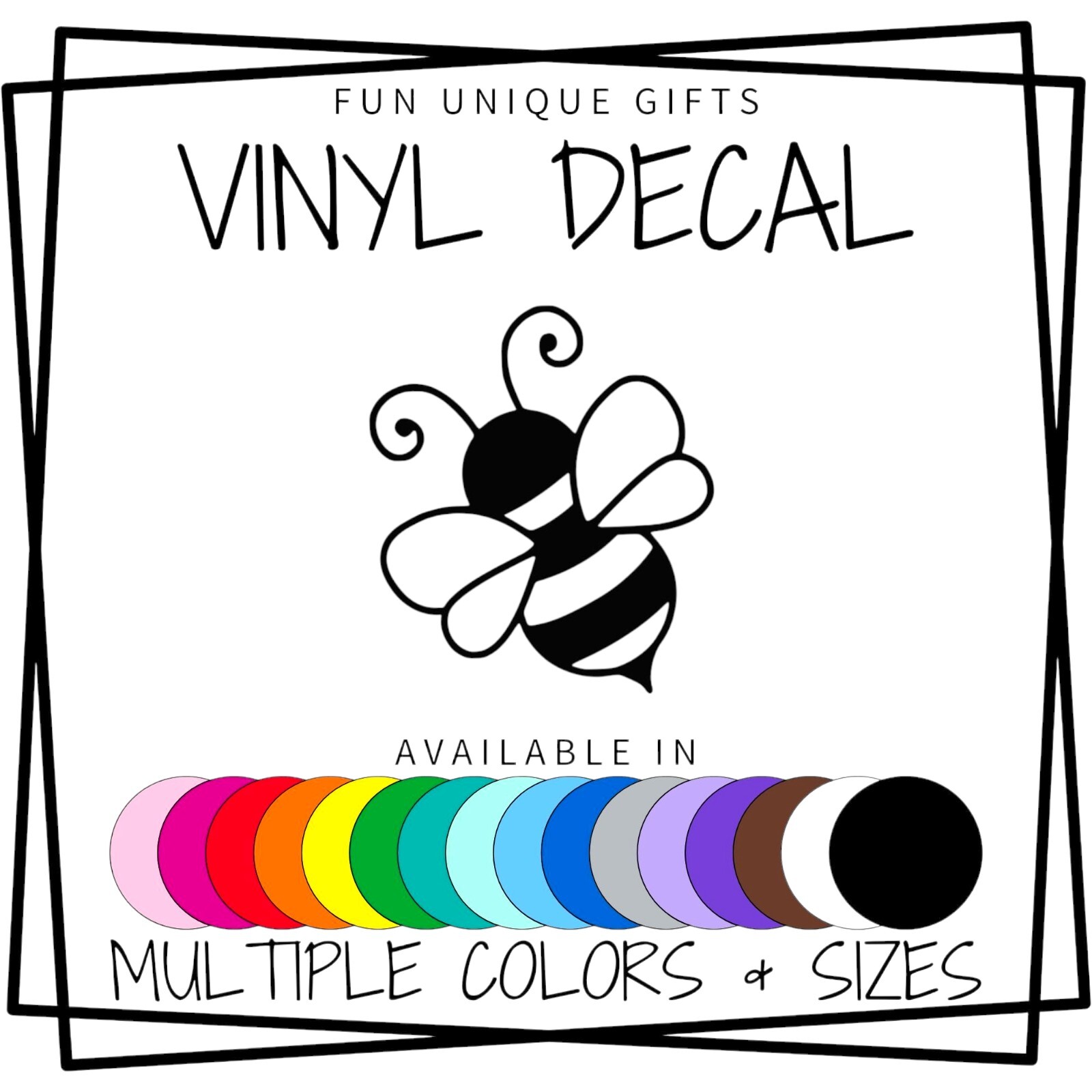 Bee Vinyl Decal Sticker -Multiple Colors & Sizes- FREE SHIPPING