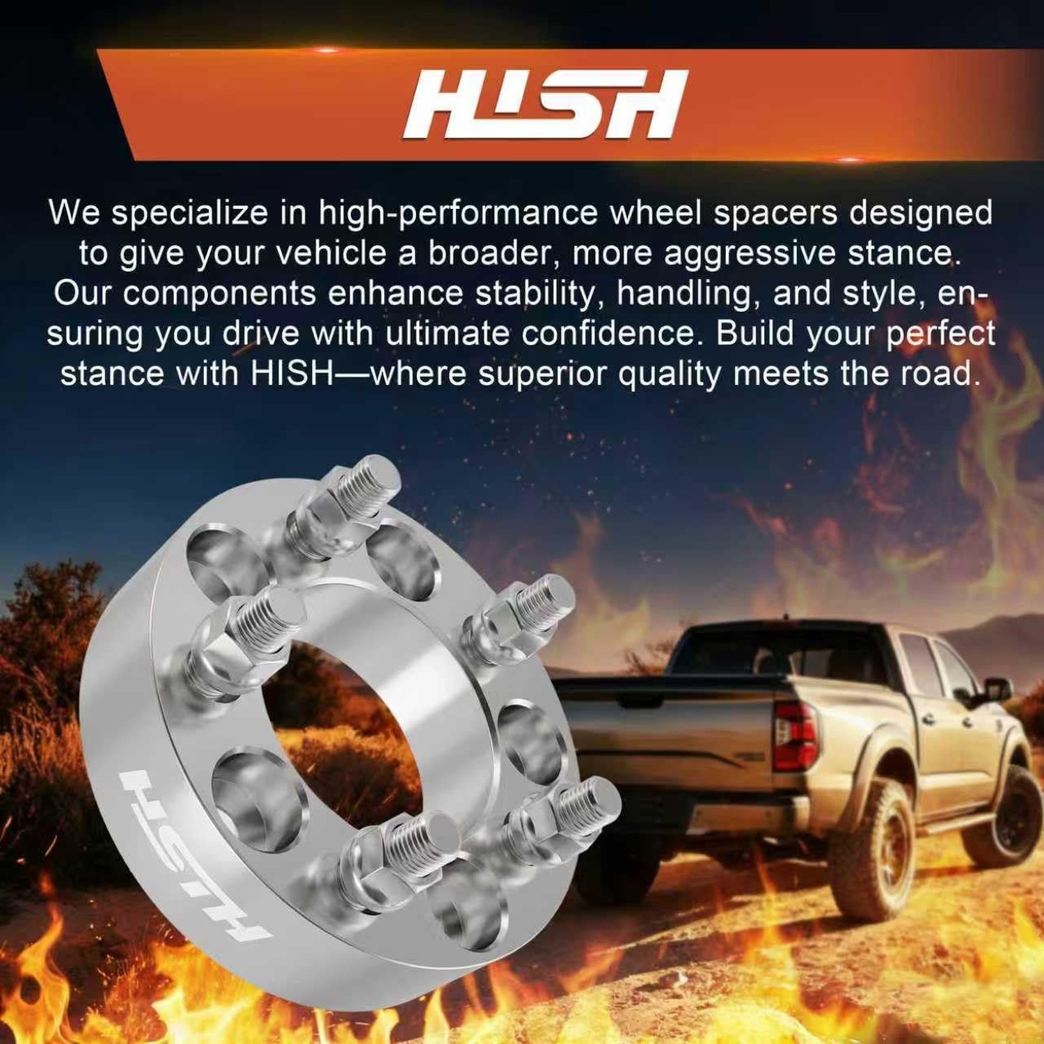 HISH 5×4.5 Wheel Spacers, 1 inch 5×114.3mm Wheel Spacers with 1/2-20 Studs 82…