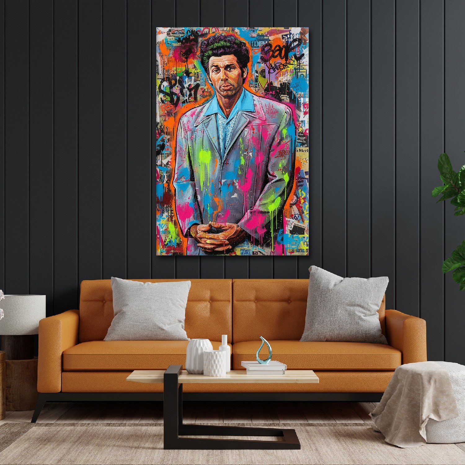The Kramer Portrait – Graffiti Cosmo Ready to Hang Canvas Art Seinfeld 36 x 24