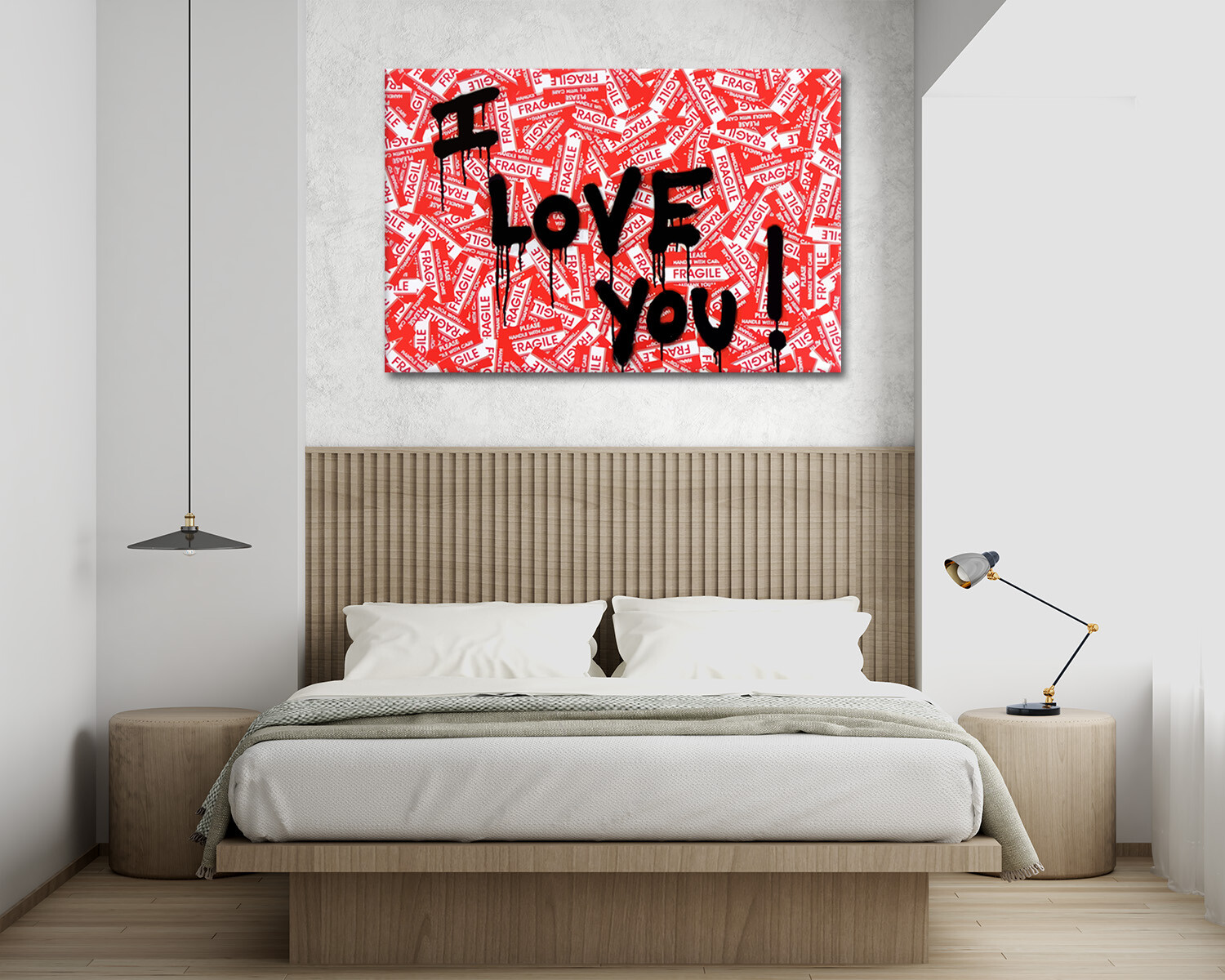 Famous Fragile ”I LOVE YOU” CANVAS Print Pop Art Wall Decor Modern Trendy Art
