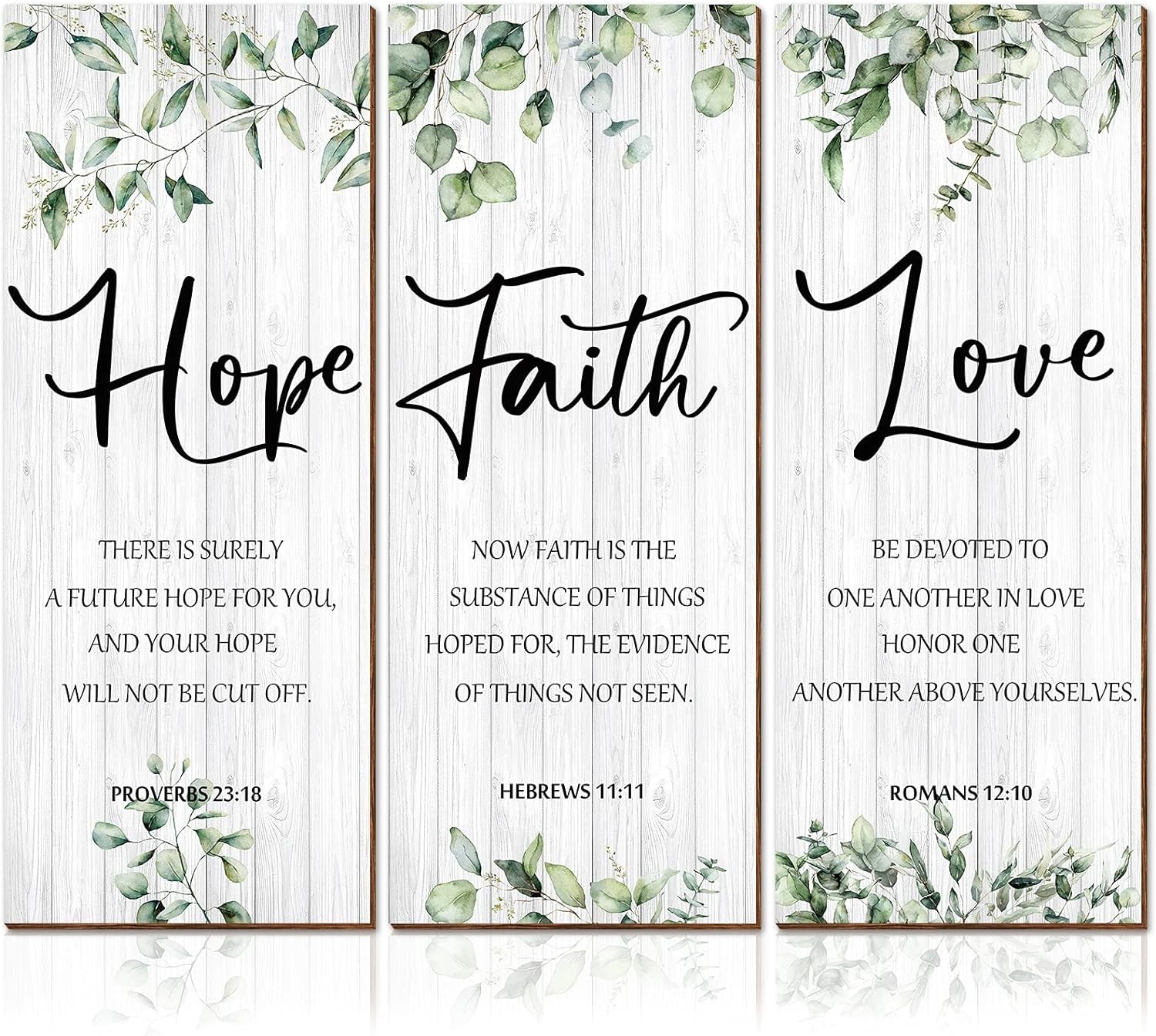 3 Pieces Faith Hope Love Wall Decor Bible Verse As the Picture Shows