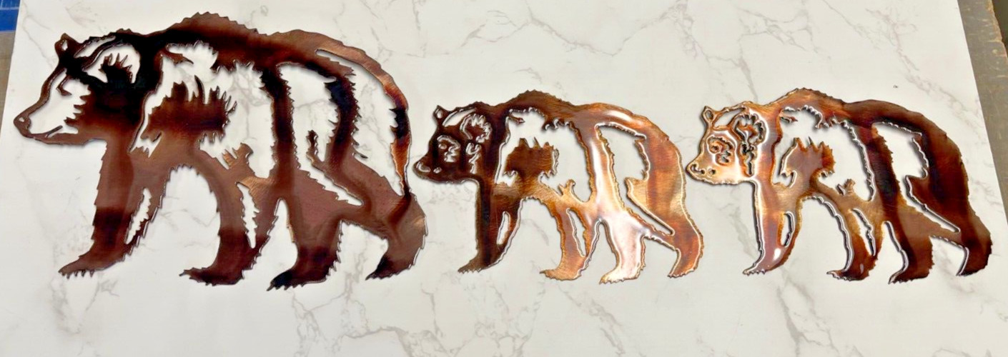 Mother and Two Baby Bear Combo Wall Art Accents – Size Varies Between The Two –