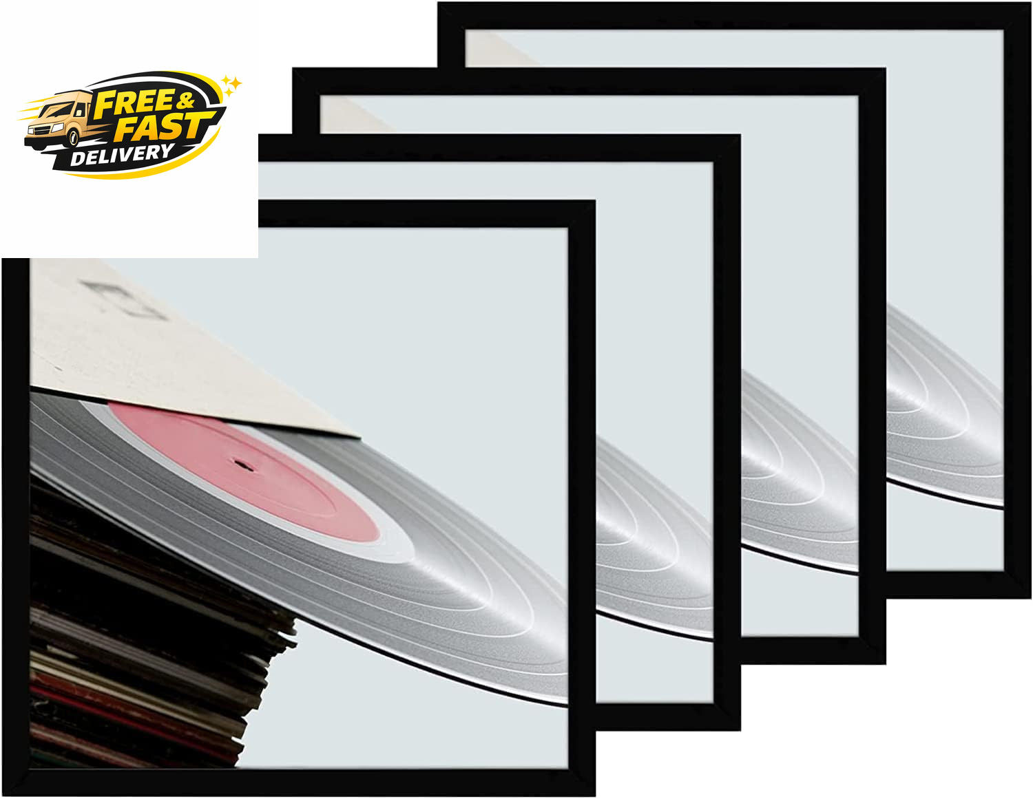 12.5X12.5 Vinyl Record Frame, Matte Black Album Picture Frame Fits 12X12 LP and