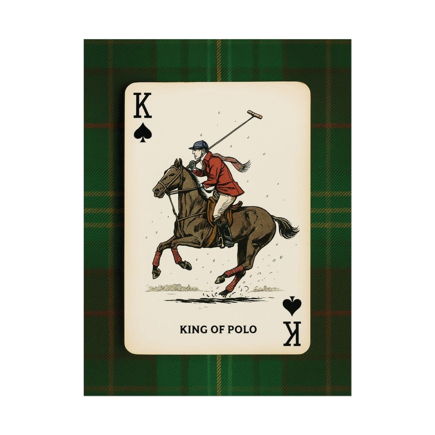 Ralph Lauren Inspired Polo Poster | Vintage Equestrian Tartan Wall Art