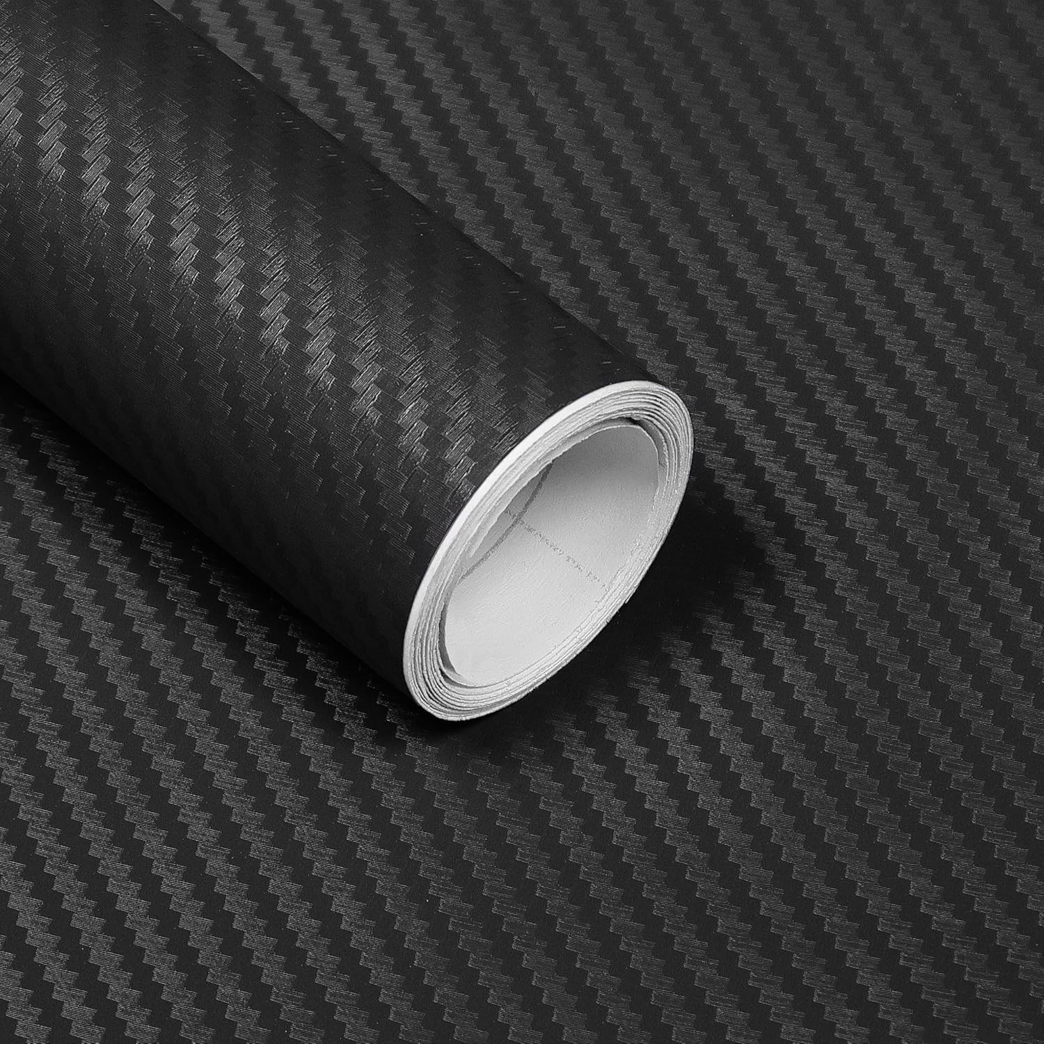 3D Black Carbon Fiber Vinyl Wrap Car Wrap Film Roll Air-Release Bubble-Free