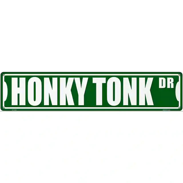 Honky Tonk Drive 3″x12″ metal street sign plaque Home Door Garage Wall Decor