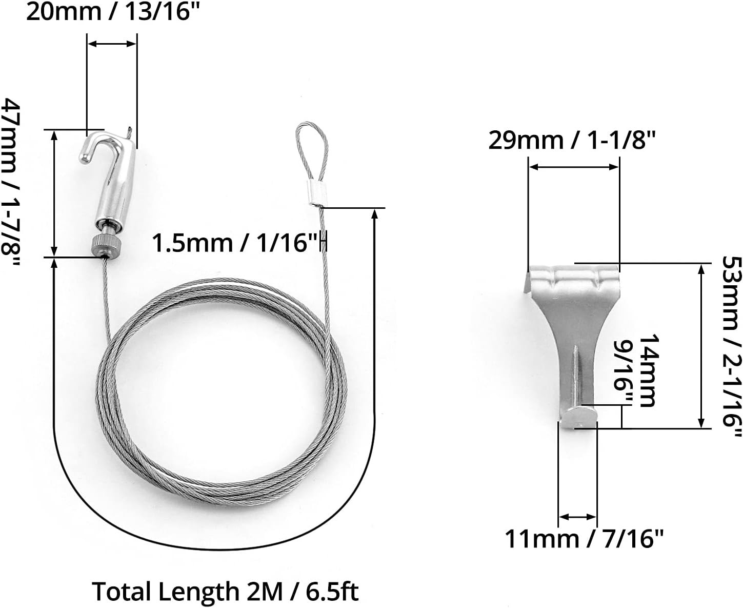 QWORK Picture Rail Hooks and Wire, 5 Set Molding 5 Pieces, Grey|white|black