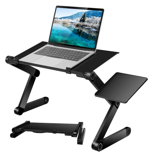 Foldable Laptop Table Bed Notebook Desk With Mouse Board Aluminum Alloy Breakfas