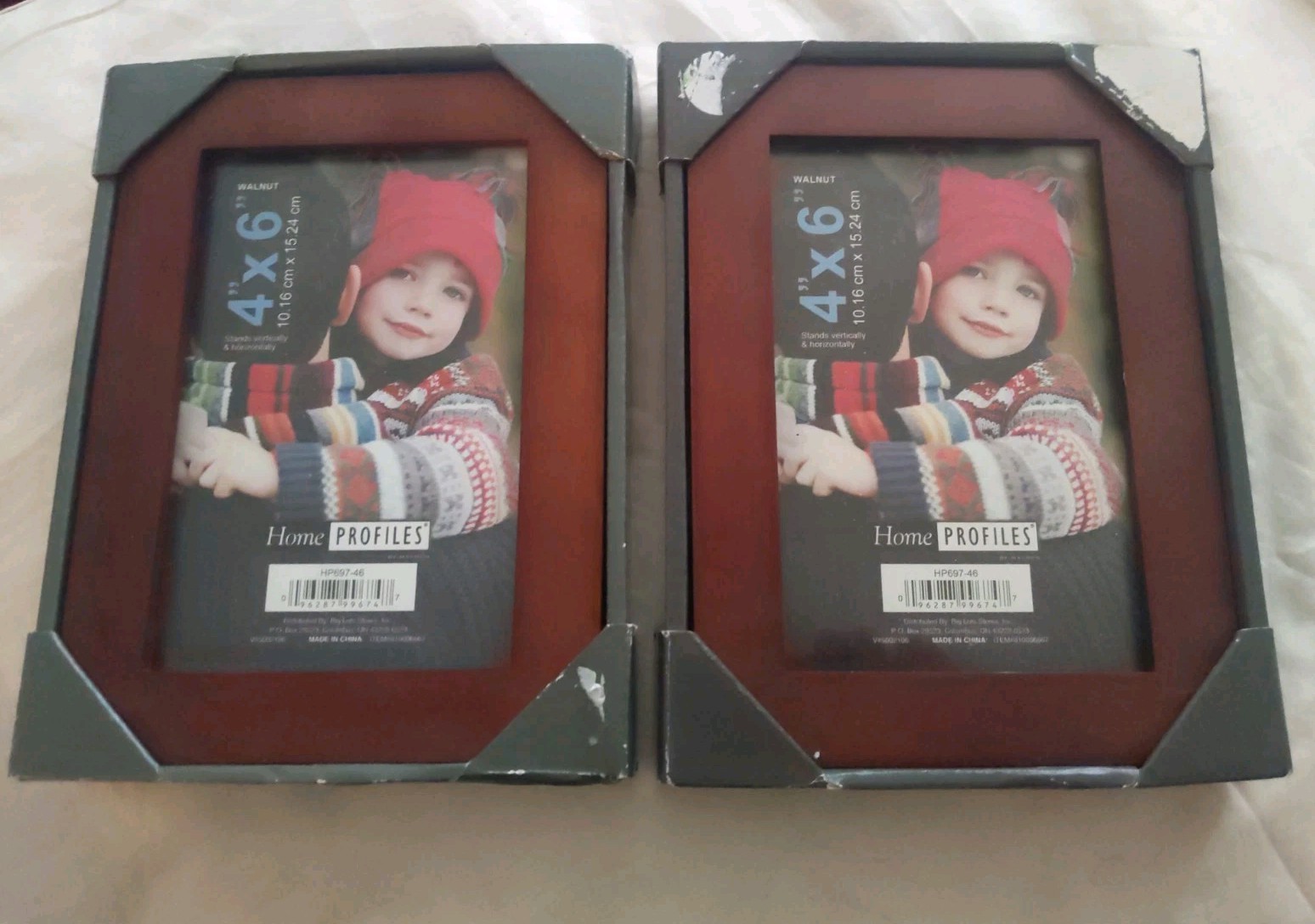 4×6 Picture Frame Set Of 2 Walnut Wood Photo New NOS Home Profiles See Pictures