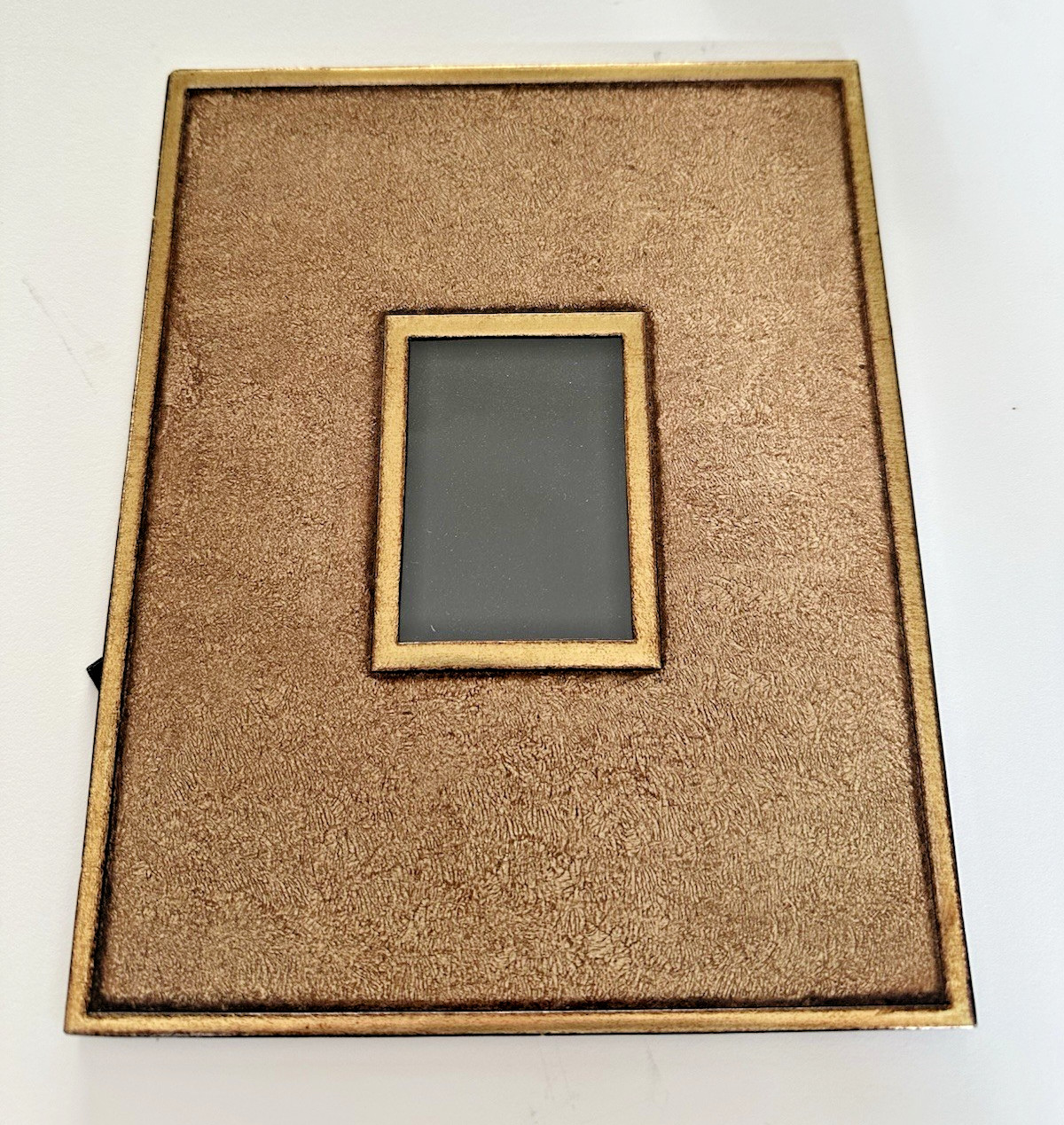 Elaborate Easel Back matting 8×10 outside, 2.25″x3.25″ opening GOLD BROWN BEIGE