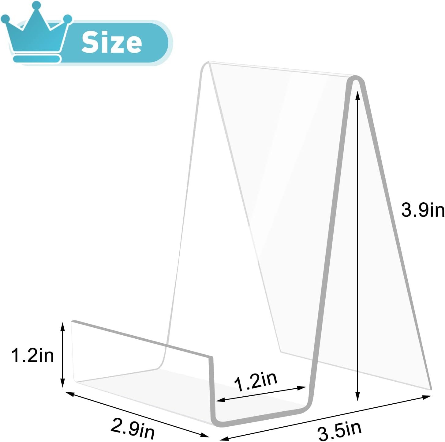 6 Pack Acrylic Book Stand Clear Easel Stand for Display Book Display Holder Tool