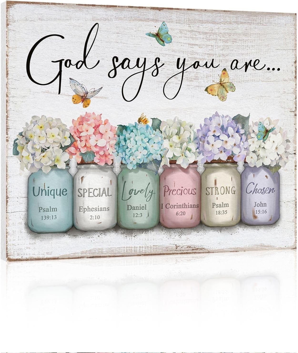 Inspirational Bible Verse Wall Art God Says You Are Wall Sayings Flowers in