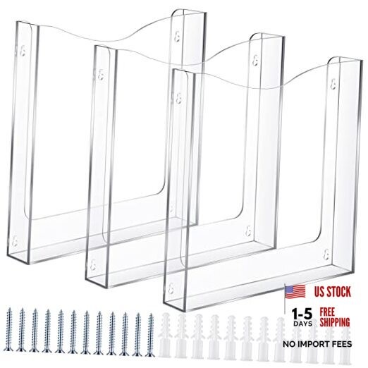 Wall Mount File Holder Acrylic File Holder Vertical Wall Organizer Clear
