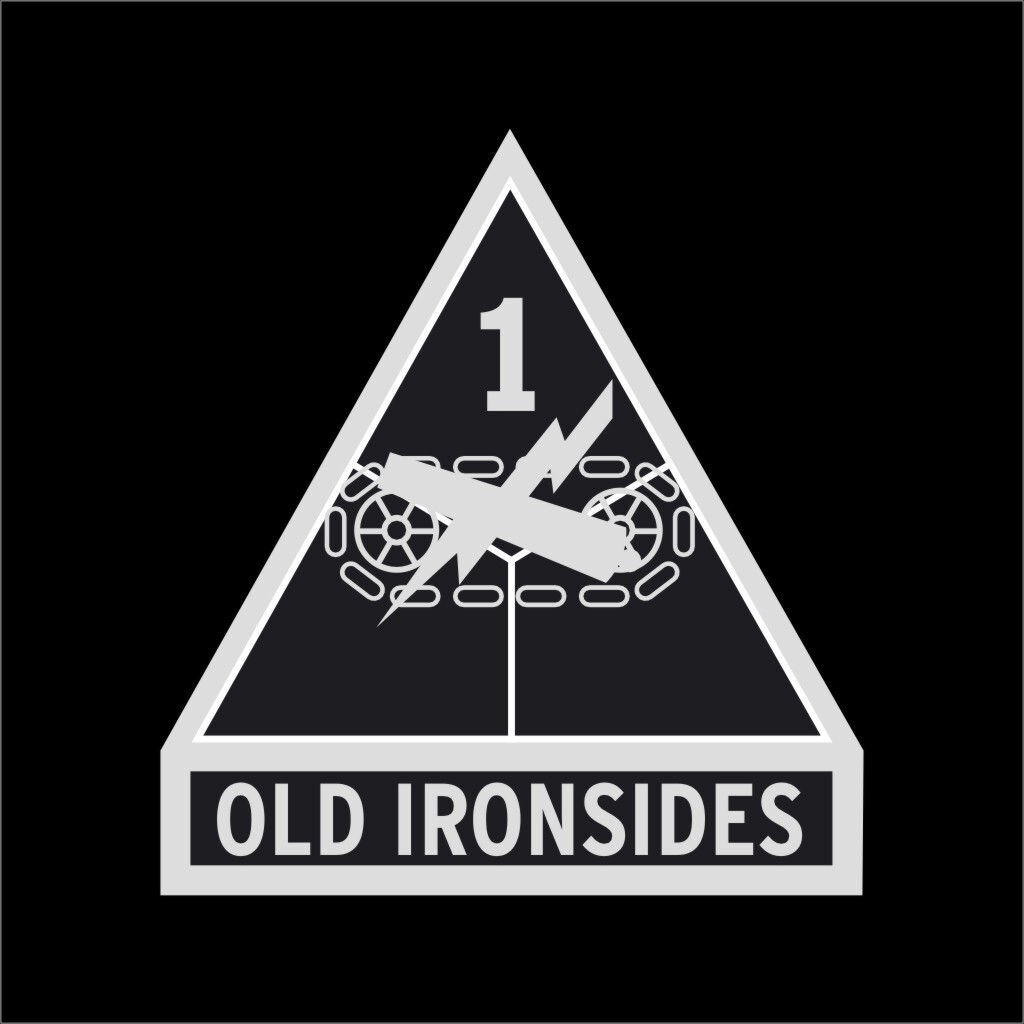 US Army 1st Armored Division #2 Military 1 Color Window Wall Vinyl Decal Sticker