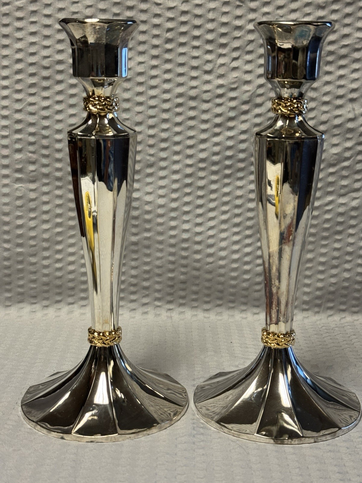 PAIR of Vintage 1994 Silver Plated Candlesticks International Silver 8.5 inches