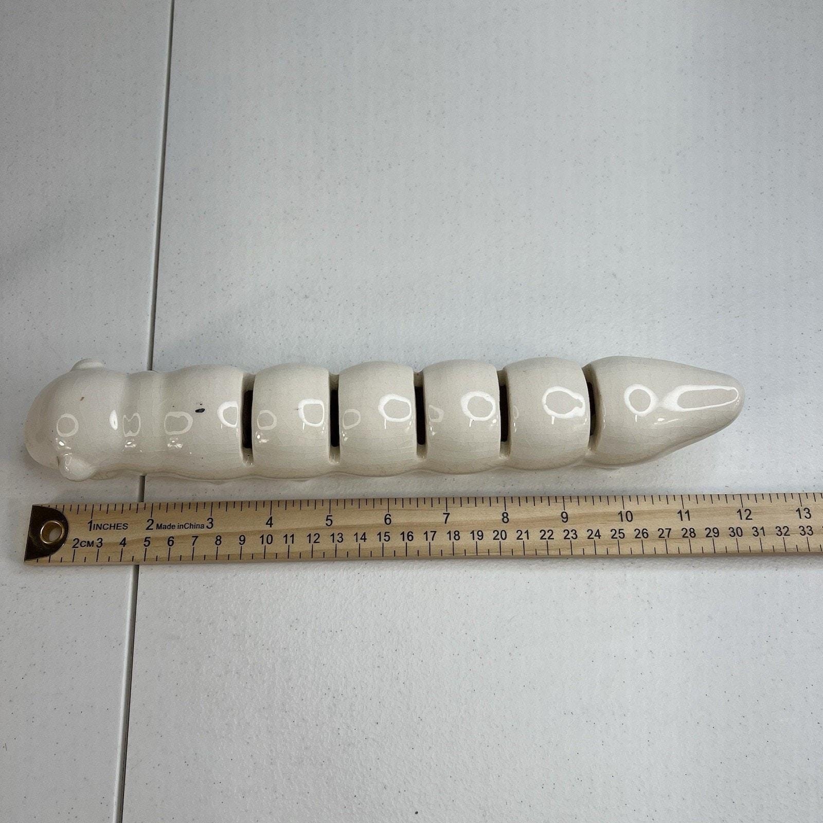 Vintage Caterpillar Letter Holder Recipe Card Holder Office Desk Ceramic Unique