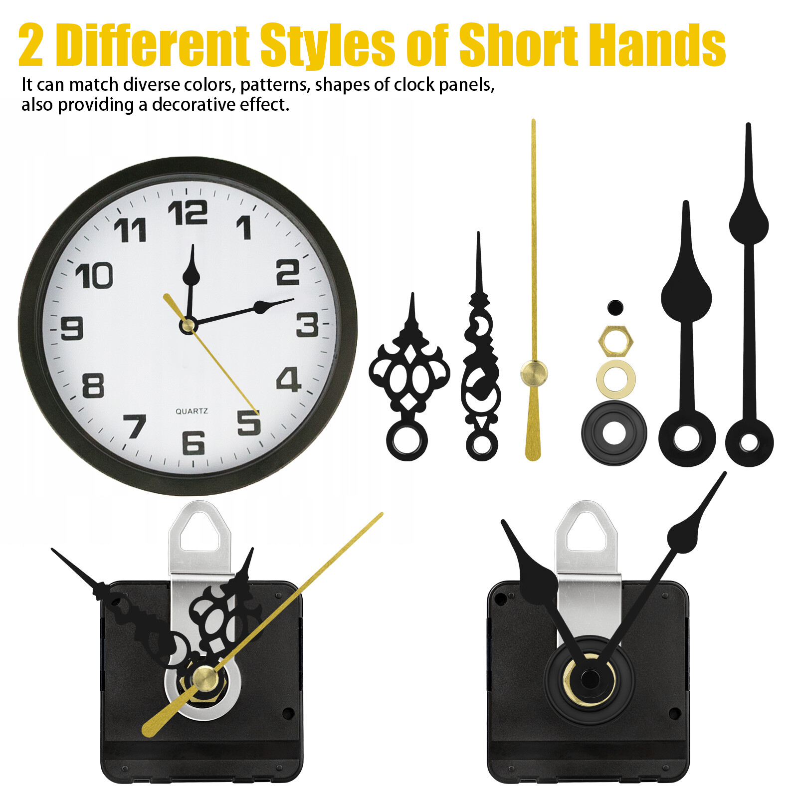 Quartz Wall Clock Movement Mechanism DIY Replacement Hands Repair Tool Parts Kit