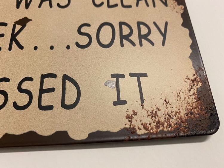 Metal antique sign wall decor any room my house was clean last week you missed