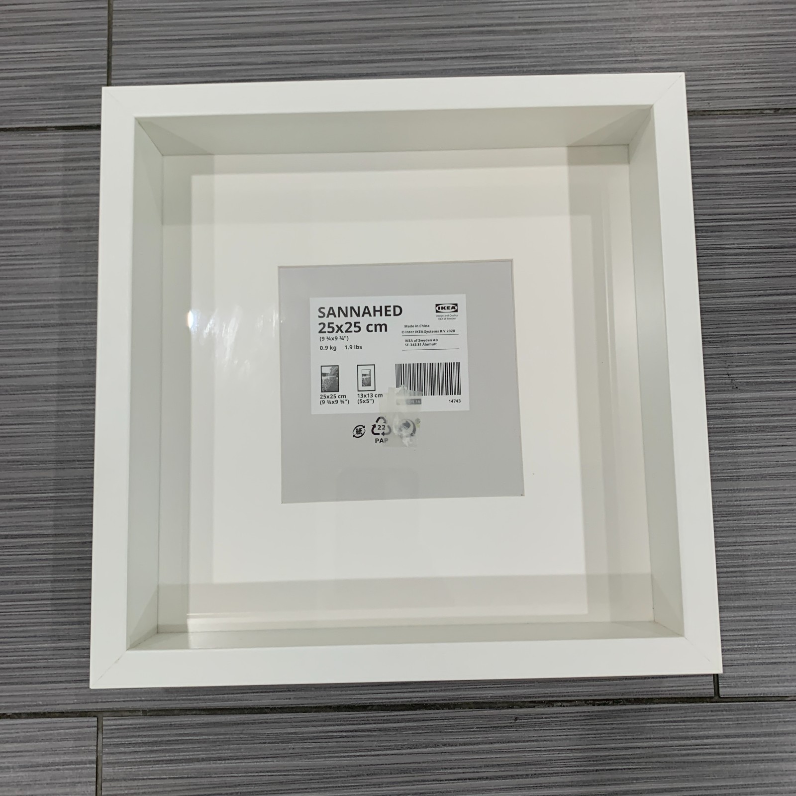 IKEA Sannahed Shadow Box Frame White 9.75×9.75 Square 3D Picture Display