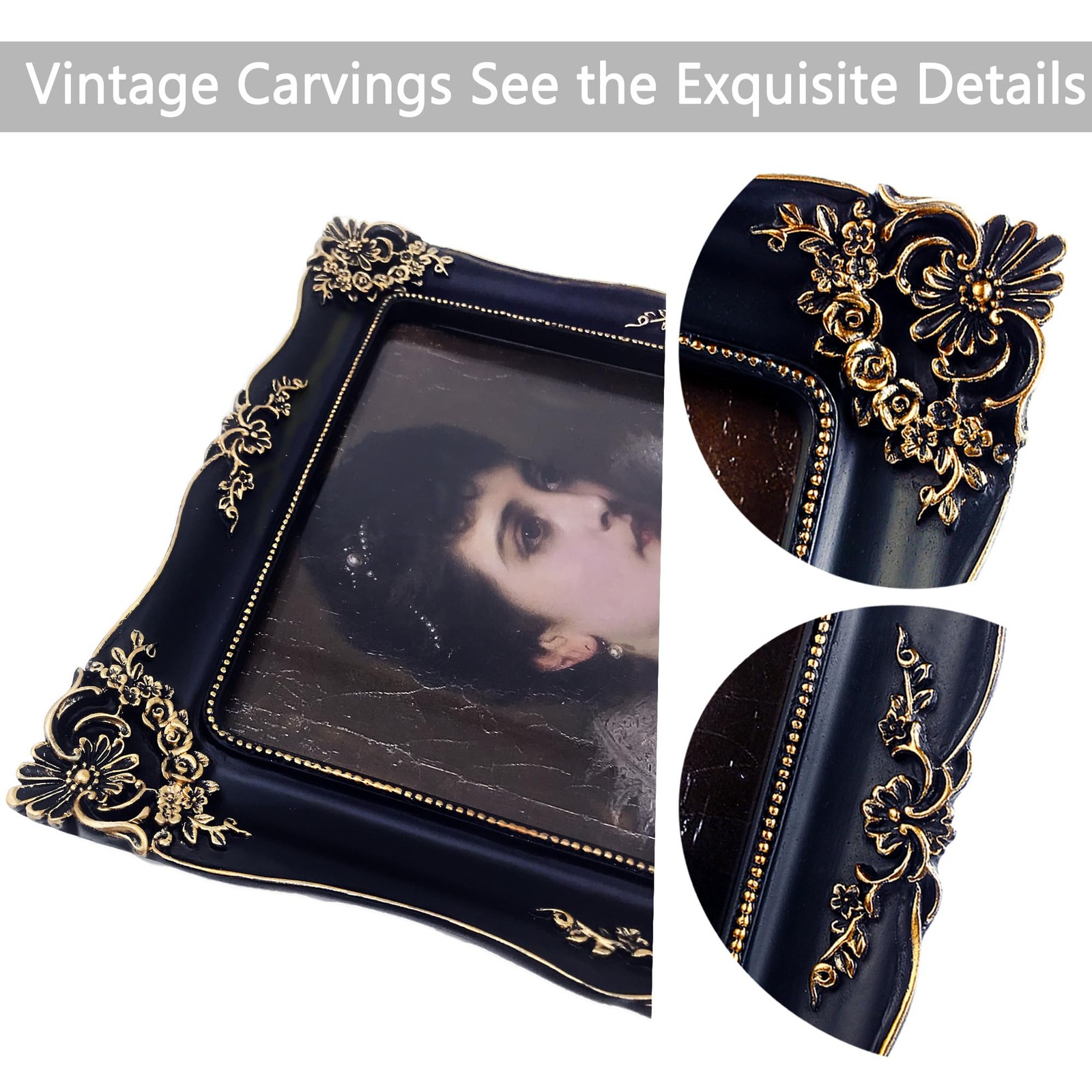 Gothic Picture Frame 8×10 Black Vintage Picture Frames Antique Ornate Baroque