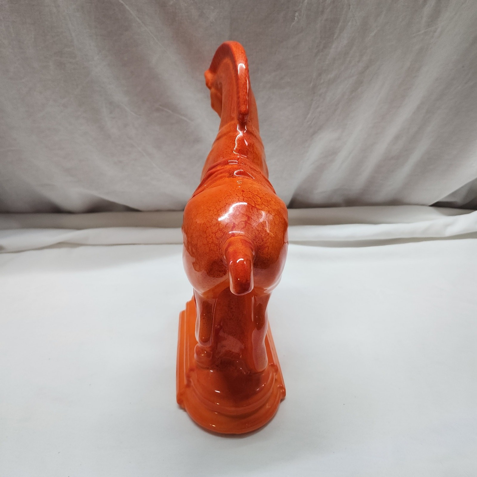 Orange Ceramic painted horse one chip, see pictures X