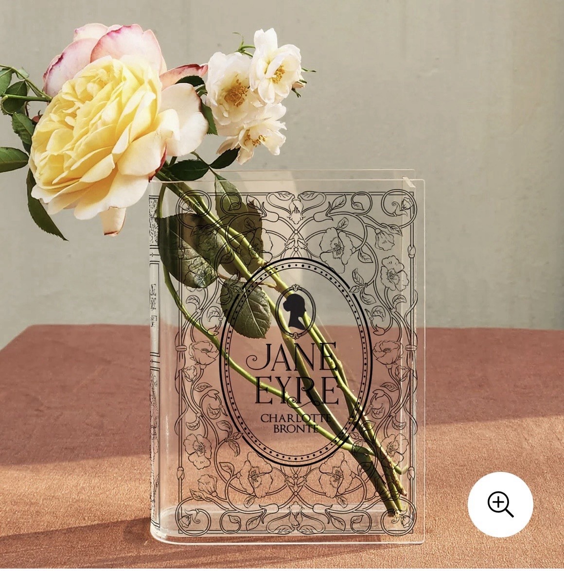 Jane Eyre Clear Acrylic Book Vase Flower Decorative Book Shaped Aesthetic Decor
