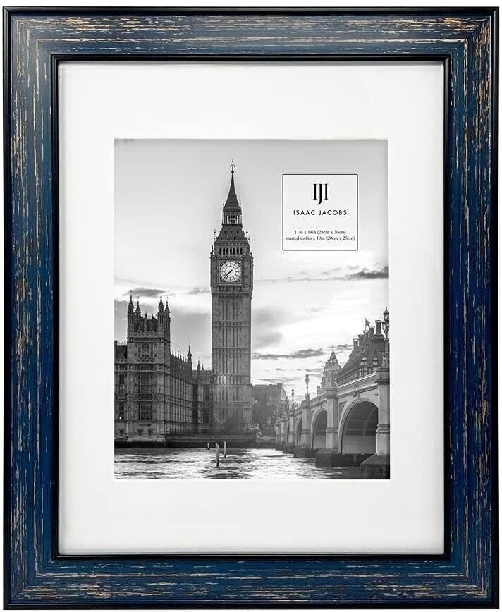 Isaac Jacobs (Vertical & Horizontal) Double Border Picture Frame w/ Black Easel