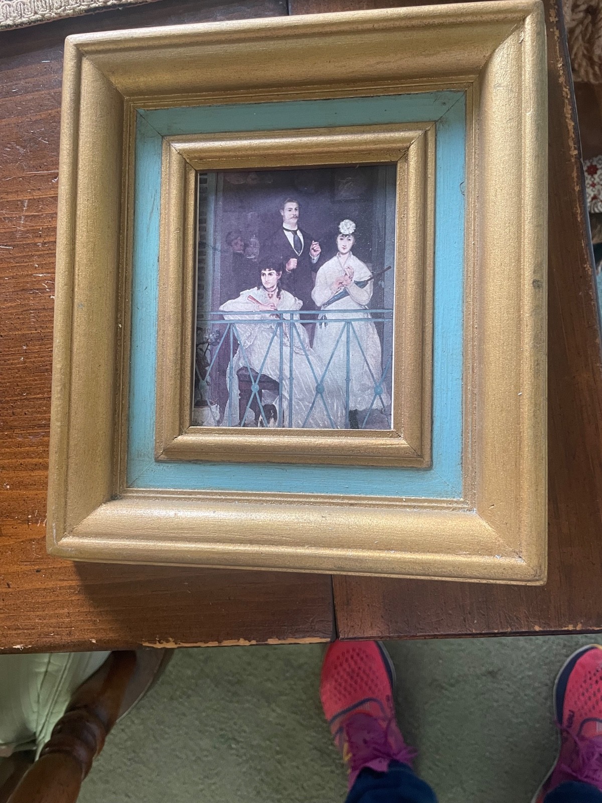 SUPER KEEN gold Wooden Framed & Matted 9.5 X 8.5 ” holds 5 x 4 ” item