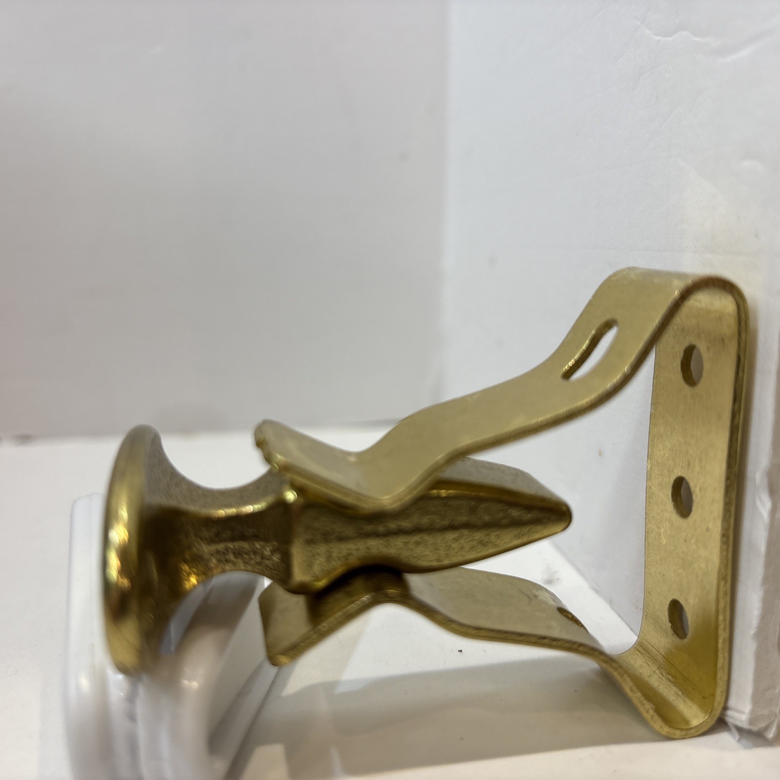 Heavy Duty Door Stop & Holder Steel W/Bright Brass Finish Wall Mount IVES New