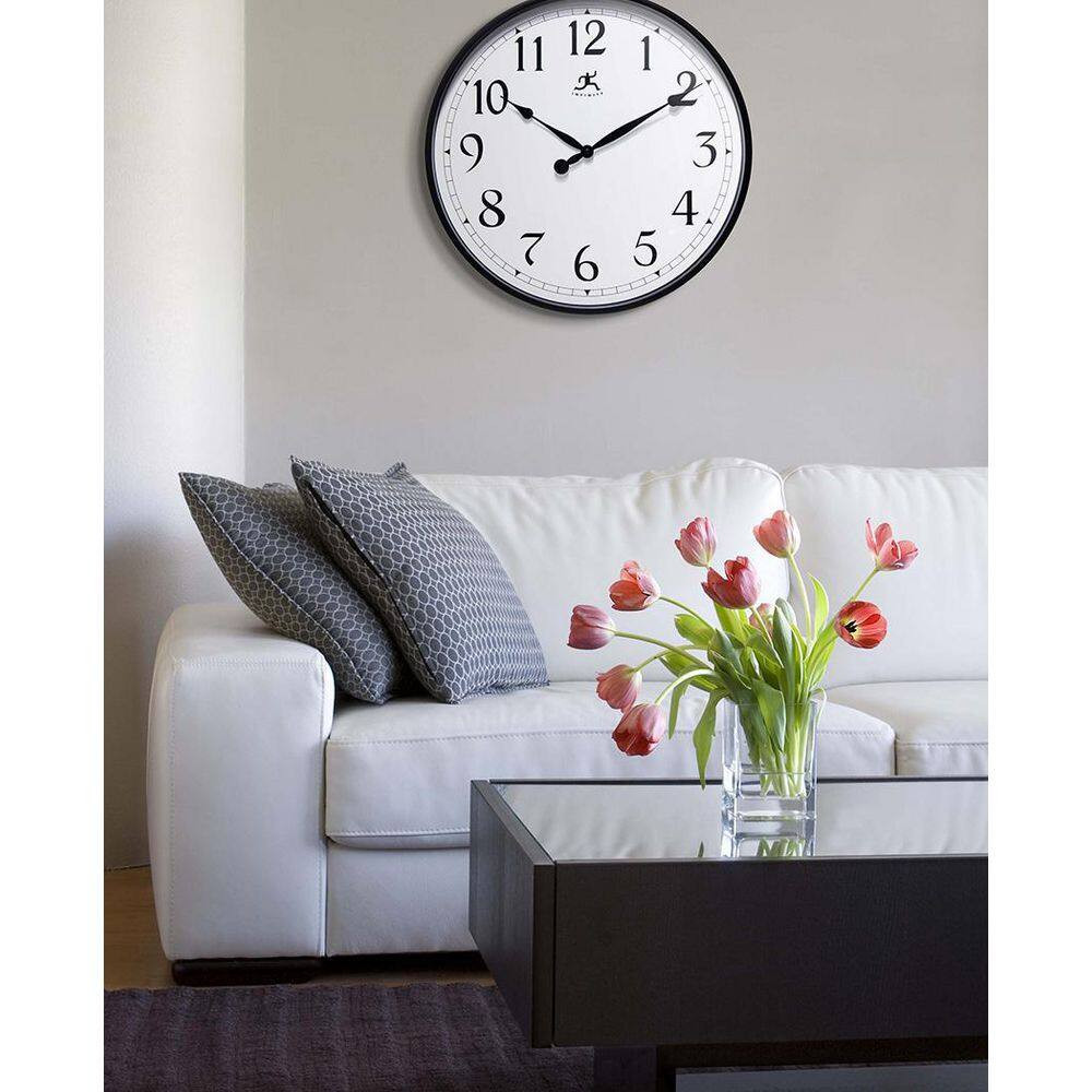 18 In. Black Office Wall Clock